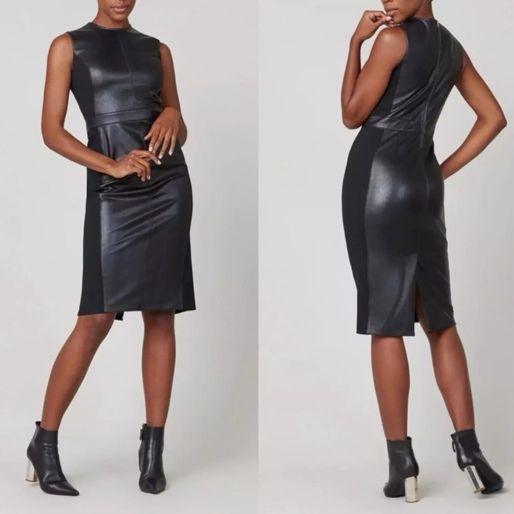 Spanx | Leather-Like Combo Fitted Dress
